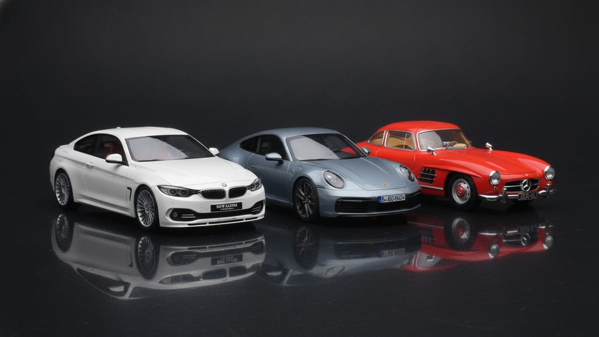 Modèle Porsche de collection à l’échelle 1:18 sur fond studio épuré — offre de bienvenue Models118