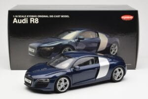 Audi R8 4.2 FSI V8 Bleu Kyosho 1:18 09213BL Métal — image 8 sur 8