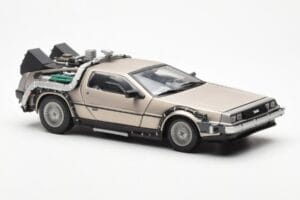 DeLorean DMC-12 Time Machine Back to the Future Argent Sun Star 1:18 2711 Métal — image 6 sur 8