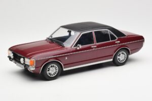 Ford Granada Mk1 Rouge Foncé Métallisé Noir Mat MCG 1:18