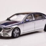 Mercedes Maybach S680 W223 Nautical Bleu Cirrus Argent Almost Real 1:18