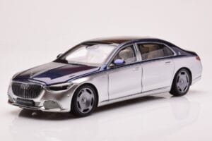 Mercedes Maybach S680 W223 Nautical Bleu Cirrus Argent Almost Real 1:18