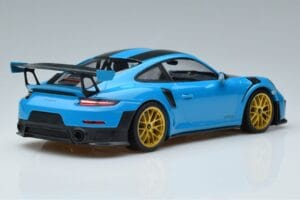 Porsche 911 991.2 GT3 RS Weissach Package Miami Bleu Jantes Or Minichamps 1:18 153068310 Métal — image 2 sur 6