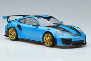 Porsche 911 991.2 GT3 RS Weissach Package Miami Bleu Jantes Or Minichamps 1:18 153068310 Métal — image 4 sur 6