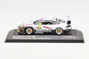 Porsche 911 996 GT3 RS Siemens #50 M. Ortelli / M. Lieb / R. Dumas 24 Hours of Spa 2003 Winners Minichamps 1:43