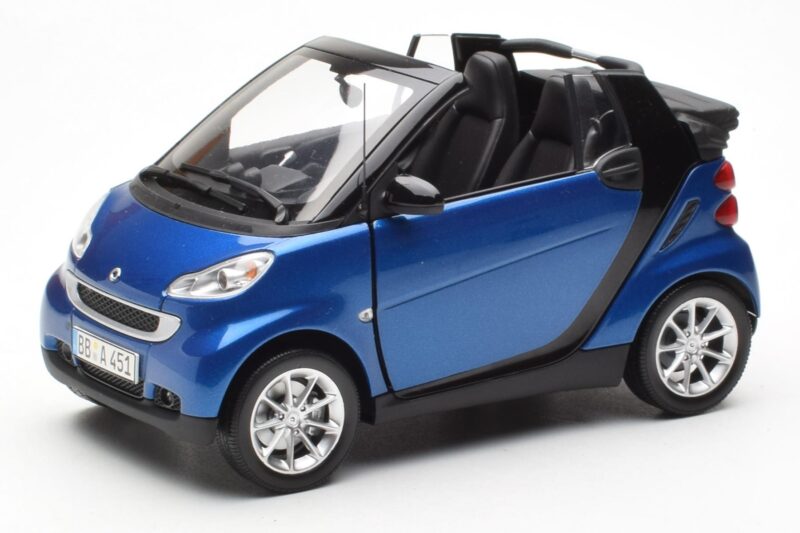Smart Fortwo 451 Cabrio Bleu & Noir Minichamps 1:18