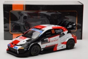 Toyota GR Yaris Rally1 #69 K. Rovanpera / J. Halttunen Rally Monte Carlo World Champion 2023 IXO 1:18 18RMC152B Métal — image 6 sur 6