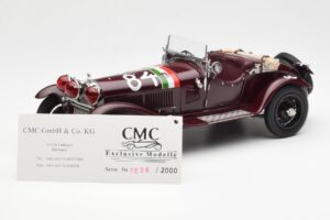 Alfa Romeo 1750 GS Spider #84 T. Nuvolari / B. Guidotti Mille Miglia Winner 1930 CMC 1:18 M-141 Métal