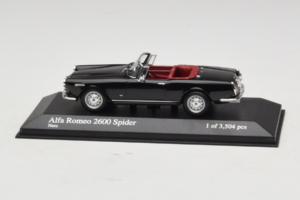 Alfa Romeo 2600 Spider Noir Minichamps 1:43 400120630 Métal