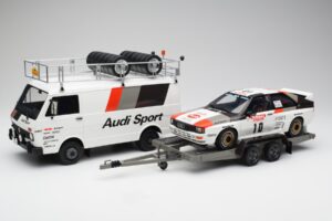 Audi Quattro A2 M. Mouton / F. Pons Tour de Corse 1983 Avec VW LT35 Otto 1:18 OT418 Résine