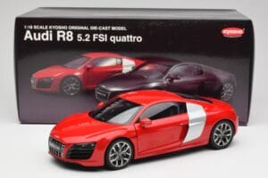 Audi R8 V10 Brilliant Rouge Kyosho 1:18 09216RR Métal — image 8 sur 8
