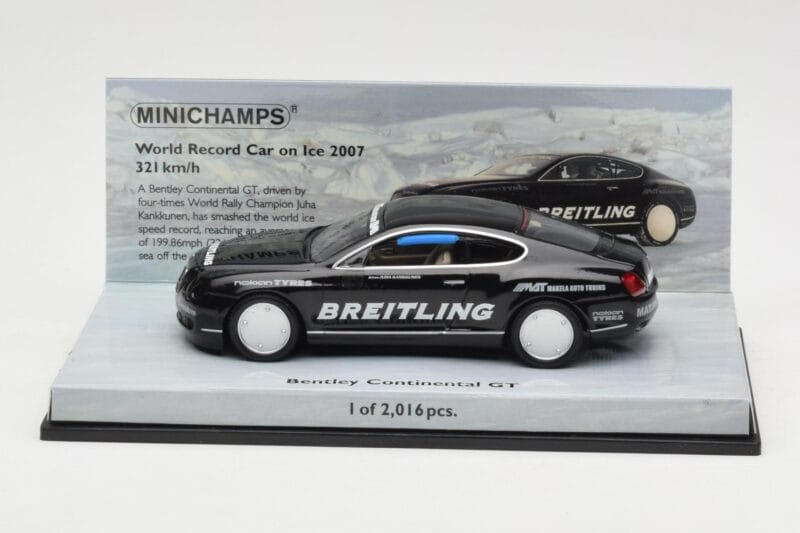 Bentley Continental GT World Record Car on Ice Noir Minichamps 1:43 436139026-O Métal