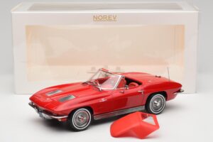 Chevrolet Corvette C2 Sting Ray Cabriolet Riverside Red Norev 1:18 189056 Métal — image 6 sur 6