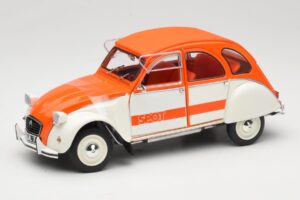 Citroen 2CV Spot Orange & Blanc Solido 1:18 421183600 Métal