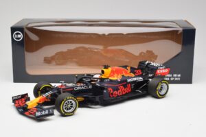 Red Bull RB16B #33 M. Verstappen Emilia Romagna GP Winner Mid Race Tyres 2021 Minichamps 1:18 110210133 Métal — image 6 sur 7