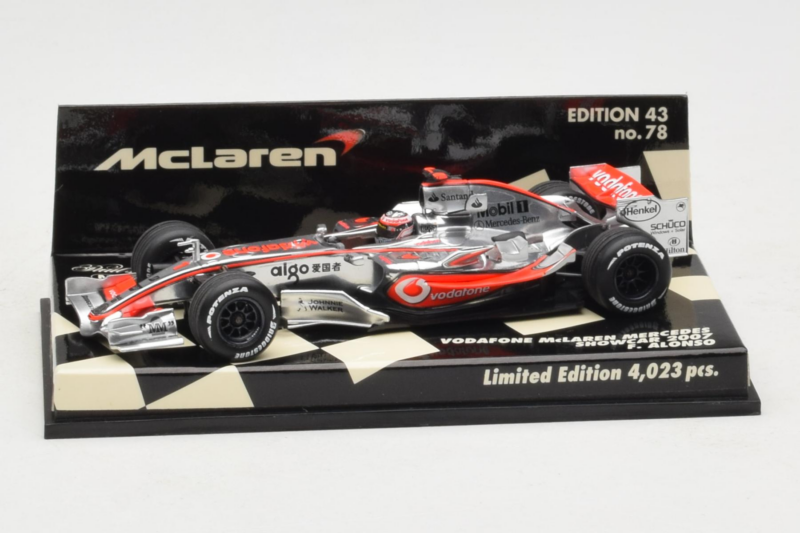 McLaren MP4-22 Mercedes #1 F. Alonso Vodafone McLaren Showcar F1 2007 Minichamps 1:43 530074371 Métal