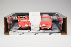 Ferrari Gift Set 250 Testa Rossa & 250 GTO Rouge Bburago 1:18 GC002 Métal