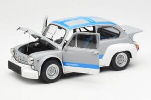 Fiat Abarth 1000 TCR Gris Mat Bandes Bleues AUTOart 1:18 72642 Métal — image 2 sur 8