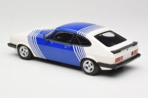 Ford Capri Mk2 3.0 Blanc avec Rayures Bleues Minichamps 1:18 155788600 Métal — image 5 sur 6