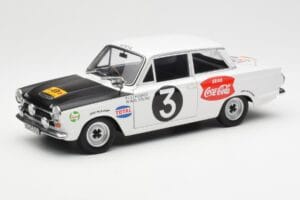 Ford Cortina Mk1 #3 P. Hughes / B. Young African Safari Rally 1964 AUTOart 1:18 86428 Métal