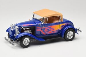 Ford Roadster Street Rod Bleu with Fire Road Signature 1:18 92249 Métal