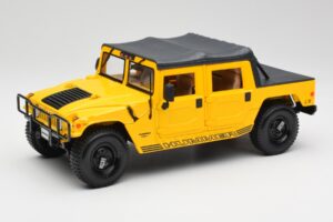 Hummer H1 Soft Top Jaune Maisto 1:18 56041 Métal