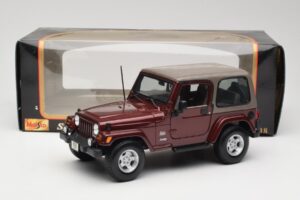 Jeep Wrangler TJ Sahara Rouge Maisto 1:18 31662 Métal — image 8 sur 8