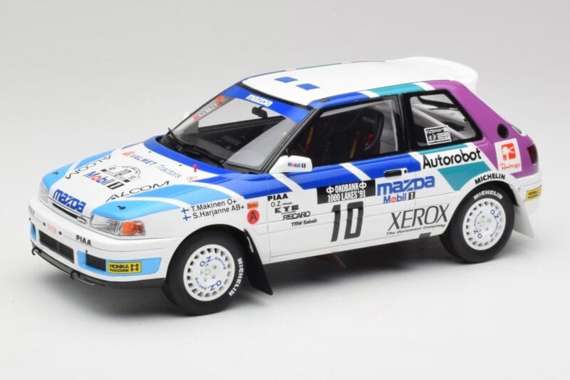 Mazda 323 GTX #10 T. Makinen / S. Harjanne 1000 Lakes Rally 1991 Otto 1:18 OT1099 Résine
