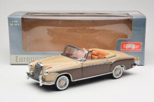 Mercedes 220 SE W128 Cabriolet Rouge Bronze Sun Star 1:18 3572 Métal — image 8 sur 8