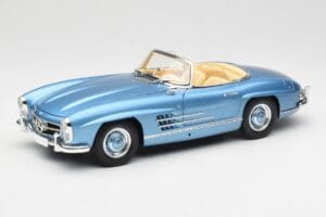 Mercedes 300 SL W198 Roadster Hardtop Light Blue Metallic Minichamps 1:18 180039042 Métal