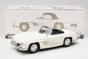 Mercedes 300 SL W198 Roadster Blanc Avec Capote Souple Minichamps 1:18 180039034 Métal — image 9 sur 9