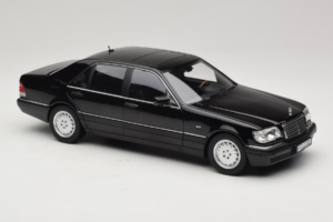 Mercedes S-Class W140 S600 Obsidian Black Metallic Norev 1:18 183045 Métal — image 6 sur 8
