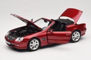 Mercedes SL 500 R230 Red Metallic Édition Limitée Norev 1:18 183841 Métal — image 2 sur 8