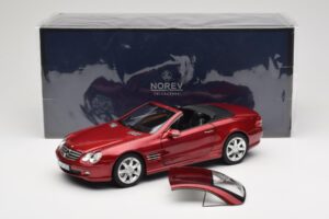 Mercedes SL 500 R230 Red Metallic Édition Limitée Norev 1:18 183841 Métal — image 8 sur 8
