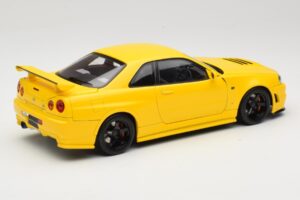 Nissan Skyline GT-R R34 Customized Version Jaune MotorHelix 1:18 M83412 Métal — image 3 sur 8