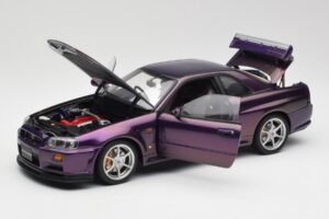 Nissan Skyline GT-R R34 V-Spec Midnight Violet AUTOart 1:18 77305 Métal — image 2 sur 8