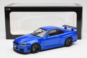 Nissan Skyline GT-R R34 NISMO Z-Tune Bayside Bleu AUTOart 1:18 77354 Composite — image 8 sur 8