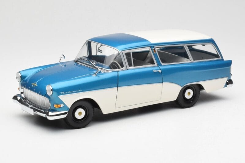 Opel Rekord P1 Caravan Bleu Métallisé Minichamps 1:18 180043210 Métal