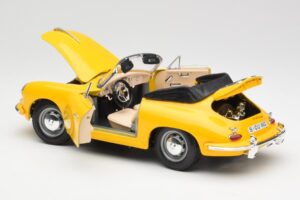 Porsche 356B Cabriolet Jaune Bburago 1:18 3031 Métal — image 5 sur 8
