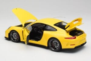 Porsche 911 991 GT3 Racing Jaune & Jantes Argent Minichamps 1:18 110062722 Métal — image 5 sur 8