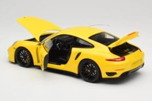 Porsche 911 991 Turbo S Jaune Avec Jantes Noires Minichamps 1:18 110062321 Métal — image 5 sur 8