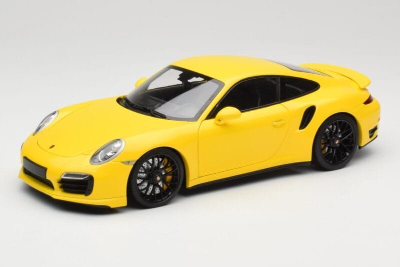 Porsche 911 991 Turbo S Jaune Avec Jantes Noires Minichamps 1:18 110062321 Métal