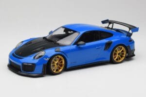 Porsche 911 991.2 GT2 RS Bleu avec Jantes Dorées Minichamps 1:18 155068302 Métal