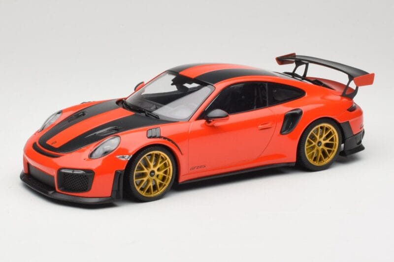 Porsche 911 991.2 GT2 RS Orange Weissach Package Jantes Dorées Minichamps 1:18 155068305 Métal