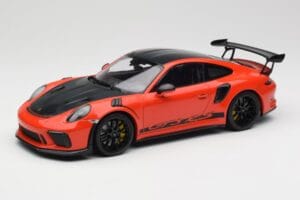 Porsche 911 991.2 GT3 RS Weissach Package Lava Orange Wording Jantes Magnesium Noires Minichamps 1:18 153068226 Métal