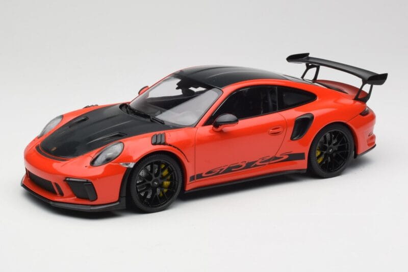 Porsche 911 991.2 GT3 RS Weissach Package Lava Orange Wording Jantes Magnesium Noires Minichamps 1:18 153068226 Métal