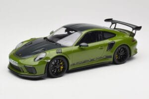 Porsche 911 991.2 GT3 RS Weissach Package Lizard Green Wording & Jantes Magnésium Noires Minichamps 1:18 155068232 Métal