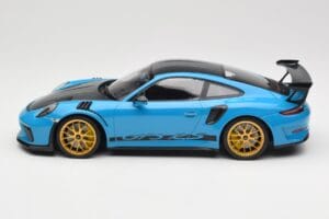 Porsche 911 991.2 GT3 RS Weissach Package Shark Blue Wording Jantes Magnesium Dorées Minichamps 1:18 153068237 Métal — image 3 sur 6