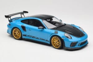 Porsche 911 991.2 GT3 RS Weissach Package Shark Blue Wording Jantes Magnesium Dorées Minichamps 1:18 153068237 Métal — image 4 sur 6