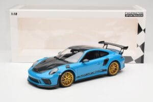 Porsche 911 991.2 GT3 RS Weissach Package Shark Blue Wording Jantes Magnesium Dorées Minichamps 1:18 153068237 Métal — image 6 sur 6